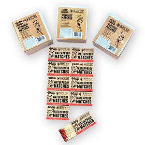 MIL-SPEC PLUS WATERPROOF MATCHES (PACK OF 10 MATCH BOXES TOTAL OF 40 MATCHES PER BOX FOR A TOTAL OF 400 MATCHES PER PACK)