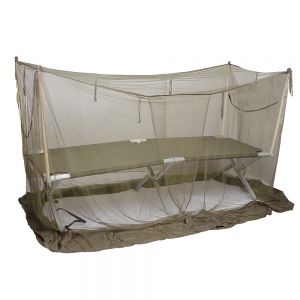 GENUINE U.S. MILITARY MOSQUITO NET COT COVER WITH POLES