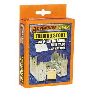 MIL-SPEC FOLDING STOVE WITH 8 EXTRA LARGE FUEL TABS & MATCHES (Stove Only)